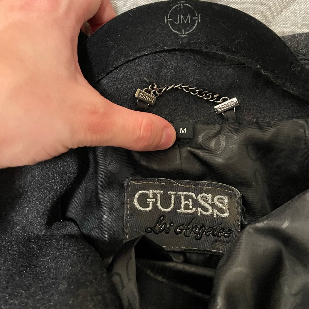 Women’s medium Guess pea coat. Size medium. Color is black/charcoal
